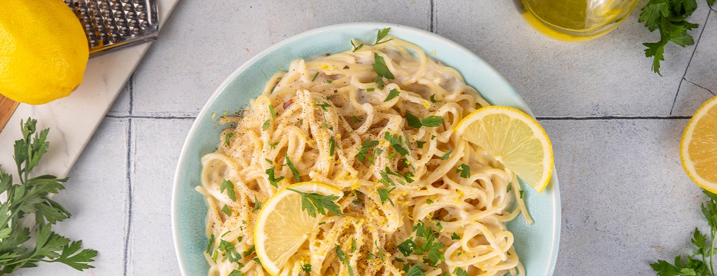 Clasic de vară vegan: Paste delicioase al Limone cu cremă de ovăz